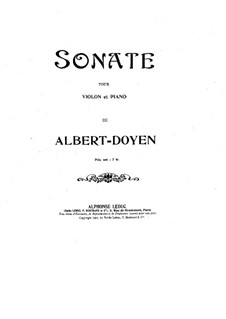 Sonata for Violin and Piano in F Sharp Minor: partitura by Albert Doyen