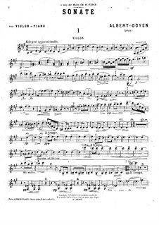 Sonata for Violin and Piano in F Sharp Minor: parte Solo by Albert Doyen