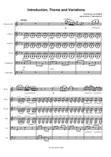 Introduction, Theme and Variations: For clarinet and strings by Carl Maria von Weber