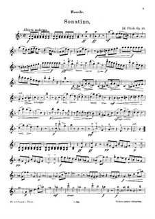 Sonatina in D Minor for Violin and Piano, Op.27: Parte de solo by Zdeněk Fibich