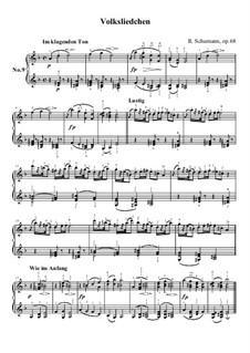 No.9 Volksliedchen (Folk Song): Para Piano by Robert Schumann