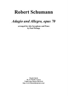 Adagio and Allegro, Op.70: para alto saxofone e piano by Robert Schumann