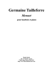 Menuet: para oboe e piano by Germaine Tailleferre