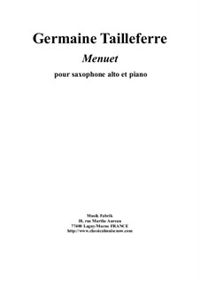 Menuet: para alto saxofone e piano by Germaine Tailleferre