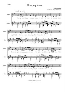 Flow My Tears (Lachrimae Antiquae): Transposed to E minor for alto or baritone and guitar by John Dowland