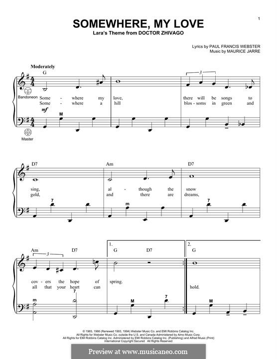Somewhere My Love (Lara's Theme): para acordeão by Maurice Jarre