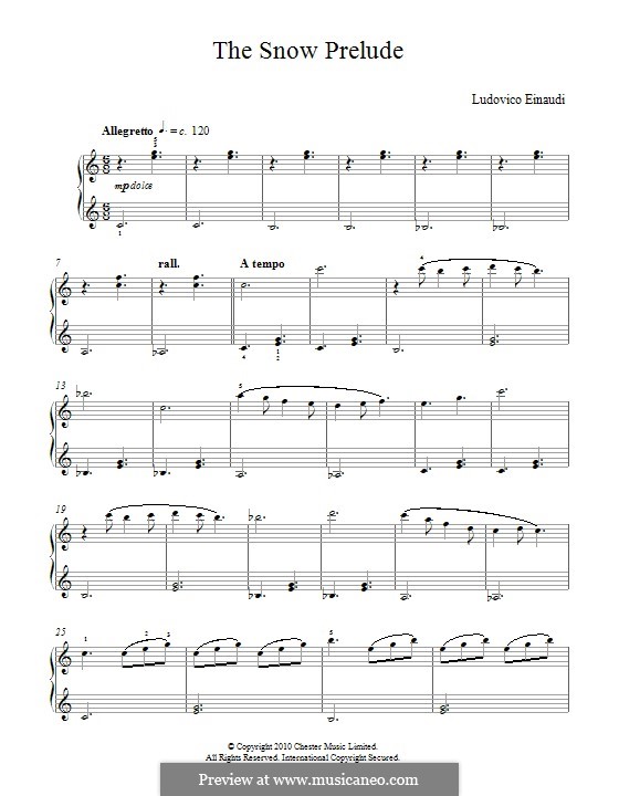 The Snow Prelude No.3: Para Piano by Ludovico Einaudi