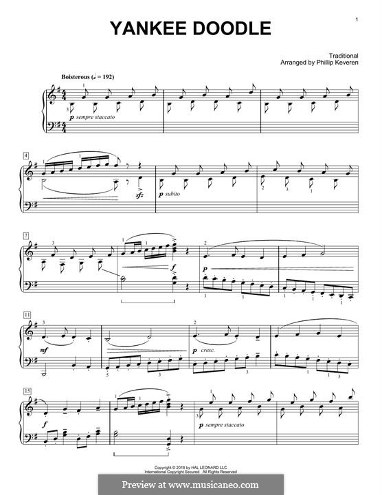 Yankee Doodle: Para Piano by folklore