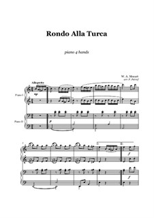 Rondo alla turca: For four hands by Wolfgang Amadeus Mozart