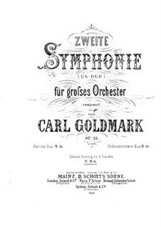 Symphony No.2 in E Flat Major, Op.35: para piano de quadro mãos by Karl Goldmark