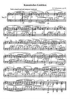No.27 Kanonisches Liedchen (A Little Canon): No.27 Kanonisches Liedchen (A Little Canon) by Robert Schumann