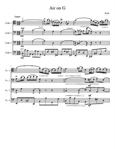 Aria: Version for cello quartet by Johann Sebastian Bach