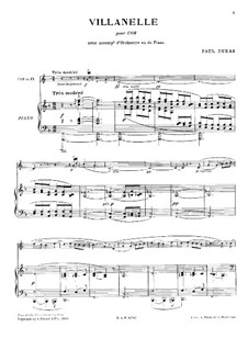 Villanelle: para Violoncelo e piano by Paul Dukas