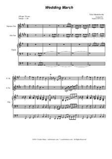 Wedding March: Duet for soprano and alto saxophone by Felix Mendelssohn-Bartholdy
