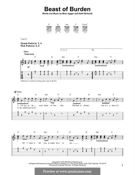 Beast of Burden (The Rolling Stones): Para guitarra com guia by Keith Richards, Mick Jagger