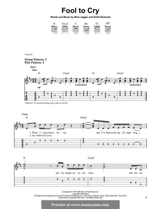 Fool to Cry (The Rolling Stones): Para guitarra com guia by Keith Richards, Mick Jagger