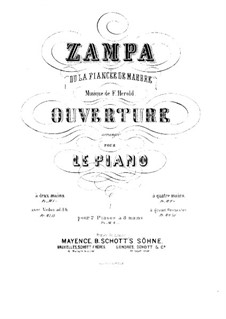 Zampa, ou La fiancée de marbre (Zampa, or the Marble Bride): abertura- para dois pianos de oito mãos - Piano parte II by Ferdinand Herold