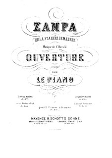 Zampa, ou La fiancée de marbre (Zampa, or the Marble Bride): Overture, for two pianos eight hands – piano I part by Ferdinand Herold
