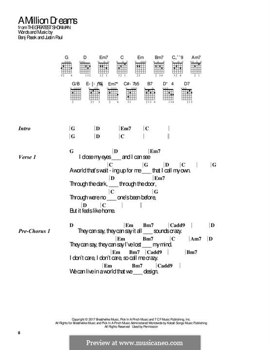 A Million Dreams (from The Greatest Showman): Letras e Acordes by Justin Paul, Benj Pasek