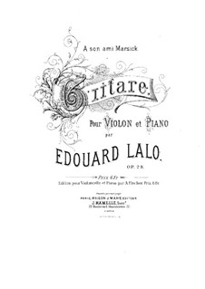 Guitare, Op.28: Parpitura para violino e piano by Édouard Lalo