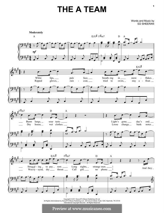 The a Team: Para vocais e piano by Ed Sheeran
