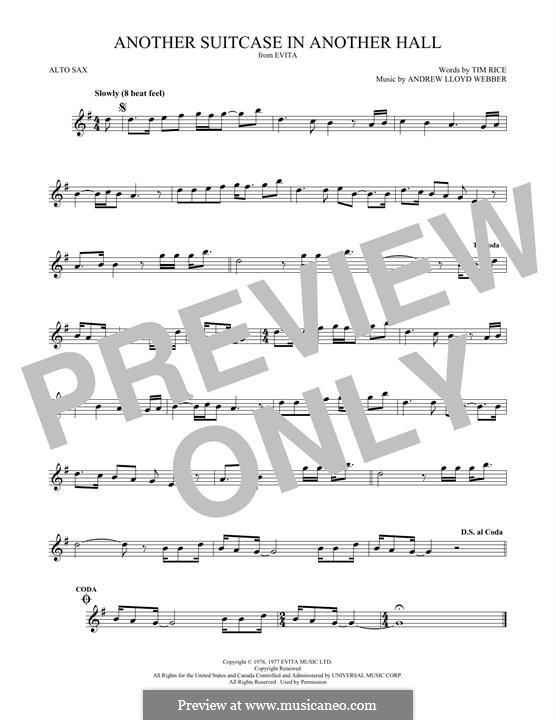 Another Suitcase in Another Hall: para Saxofone Alto by Andrew Lloyd Webber