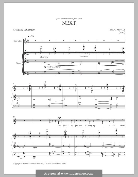Next: Para vocais e piano by Nico Muhly