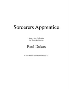 L'apprenti sorcier (The Sorcerer's Apprentice): Para quarteto gravado by Paul Dukas