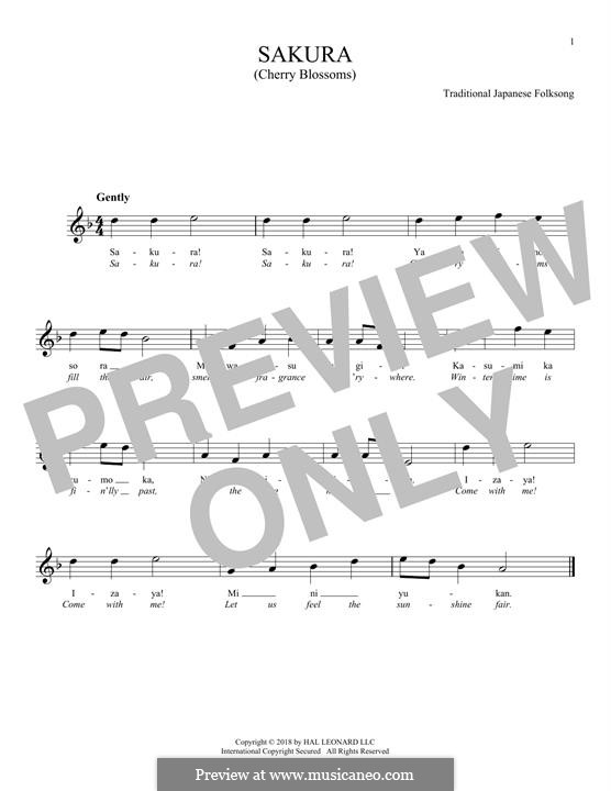 Sakura (Cherry Blossom): melodia by folklore