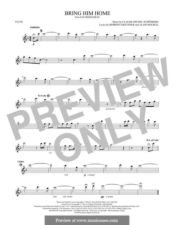 Bring Him Home: para flauta by Claude-Michel Schönberg