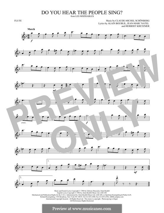 Do You Hear the People Sing: para flauta by Claude-Michel Schönberg