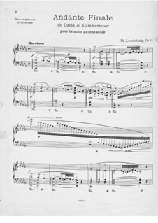 Andante Finale de Lucia di Lammermoor, Op.13: para um único musico (Editado por H. Bulow) by Theodor Leschetizky
