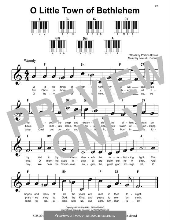 Piano version: Easy notes by Lewis Henry Redner