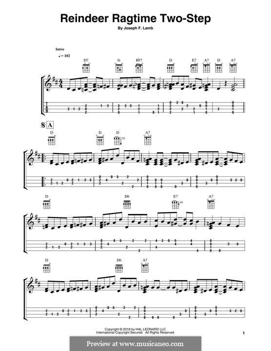 Reindeer Ragtime Two-Step: para ukulele by Joseph Francis Lamb
