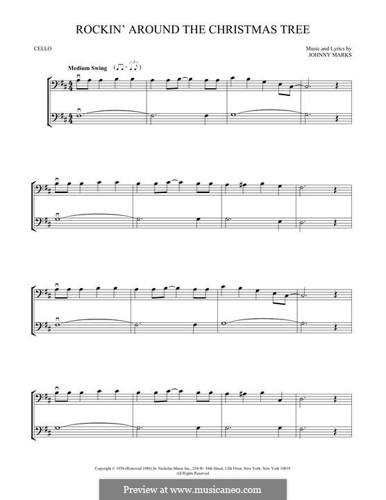 Rockin' Around the Christmas Tree: para dois violinos by Johnny Marks