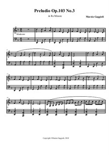 Preludios, Op.103: Preludio No.3 in Re Minore by Marzia Gaggioli