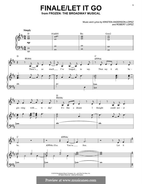 Finale / Let It Go: Para vocais e piano by Robert Lopez, Kristen Anderson-Lopez