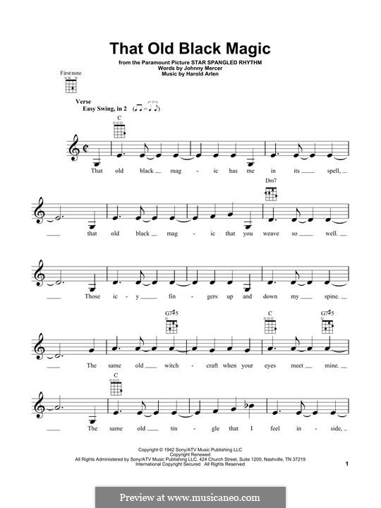 That Old Black Magic (from Star Spangled Rhythm): para ukulele by Harold Arlen