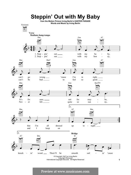 Steppin' Out with My Baby: para ukulele by Irving Berlin