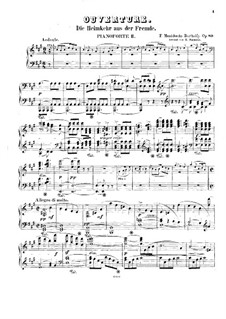 Die Heimkehr aus der Fremde (Son and Stranger), Op.89: Overture, for two pianos four hands – piano II part by Felix Mendelssohn-Bartholdy