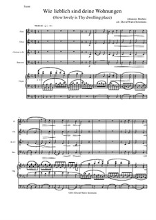 A German Requiem, Op.45: Movement IV, for wind quartet and organ by Johannes Brahms