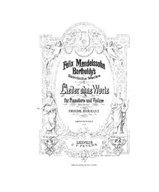 Songs without Words, Op.19b, 30, 38: para violino by Felix Mendelssohn-Bartholdy