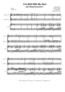 It Is Well With My Soul (with 'Blessed Assurance'): Duet for Bb-trumpet by Philip Paul Bliss, Phoebe Palmer Knapp