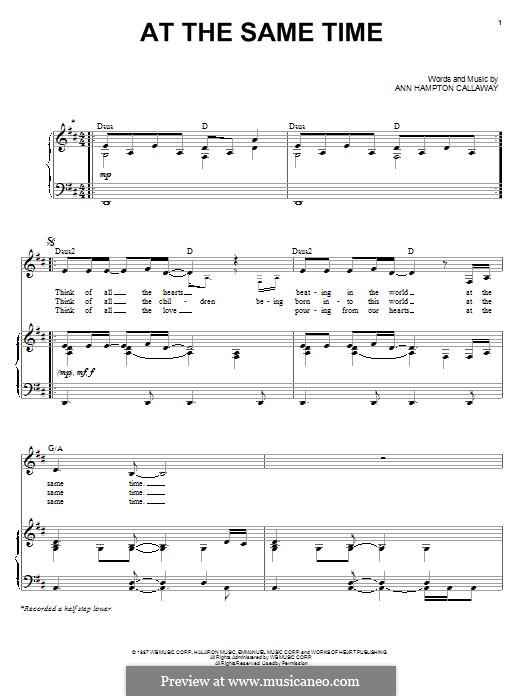 At the Same Time: Para vocais e piano by Ann Hampton Callaway