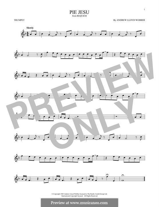 Pie Jesu (from Requiem): para trompeta by Andrew Lloyd Webber