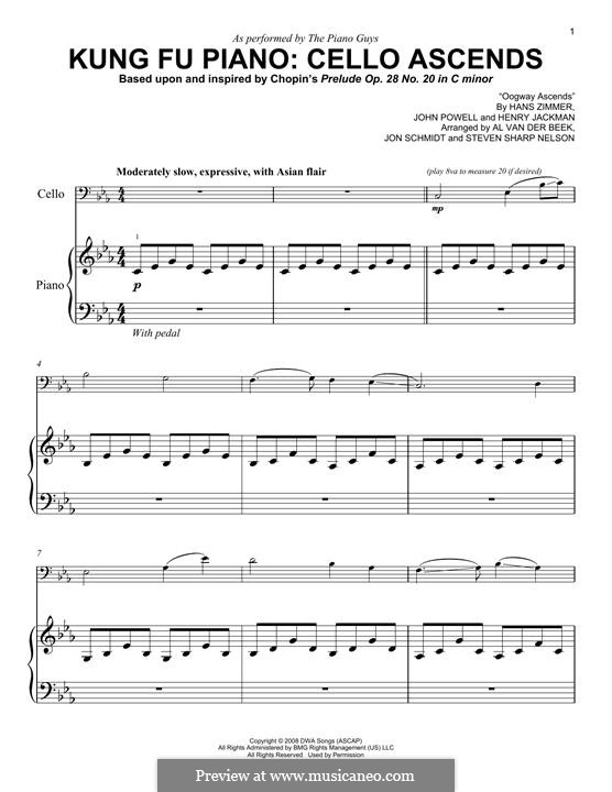 Kung Fu Piano: Cello Ascends (The Piano Guys): para Violoncelo e piano by Hans Zimmer, Henry Jackman, John Powell