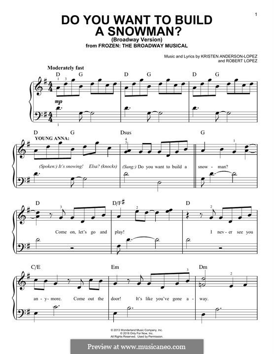 Do You Want to Build a Snowman? (from Frozen): Para Piano by Robert Lopez, Kristen Anderson-Lopez