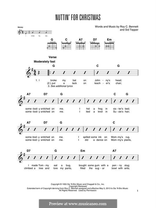 Nuttin' for Christmas: Para guitarra com guia by Sid Tepper