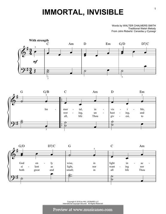 Immortal, Invisible: Para Piano by folklore