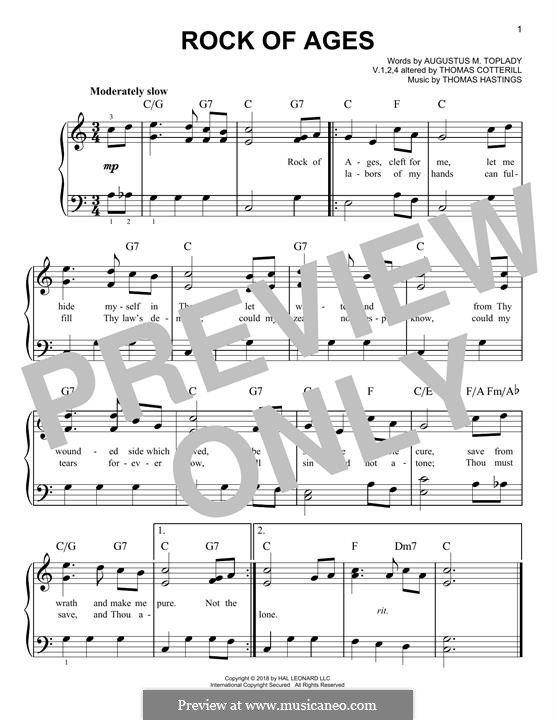 Rock of Ages: Para Piano by Thomas Hastings